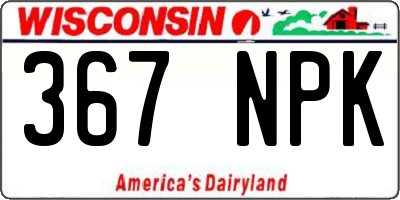 WI license plate 367NPK