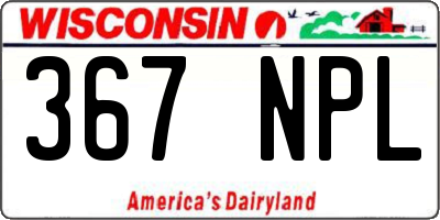 WI license plate 367NPL