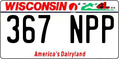 WI license plate 367NPP