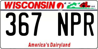 WI license plate 367NPR