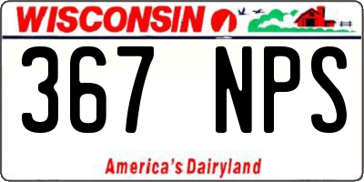 WI license plate 367NPS