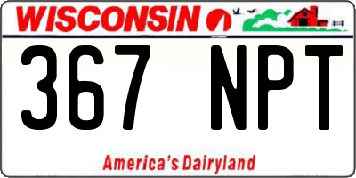 WI license plate 367NPT
