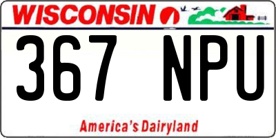 WI license plate 367NPU