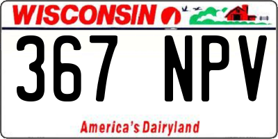 WI license plate 367NPV