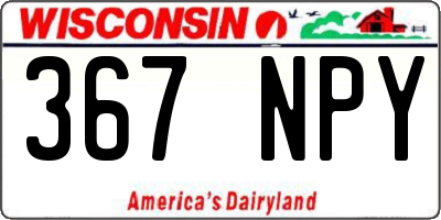 WI license plate 367NPY
