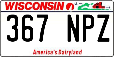 WI license plate 367NPZ