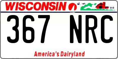 WI license plate 367NRC