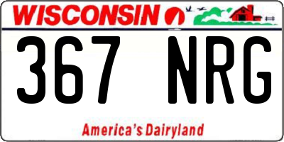 WI license plate 367NRG