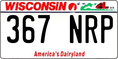 WI license plate 367NRP