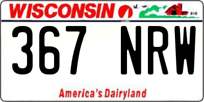 WI license plate 367NRW