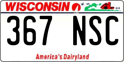 WI license plate 367NSC