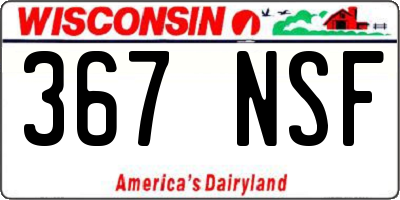 WI license plate 367NSF
