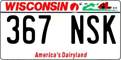 WI license plate 367NSK