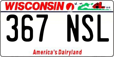 WI license plate 367NSL