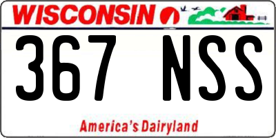 WI license plate 367NSS