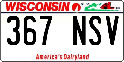 WI license plate 367NSV