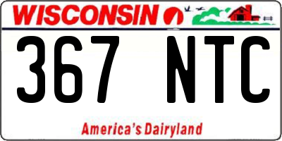 WI license plate 367NTC