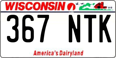 WI license plate 367NTK