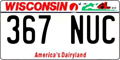 WI license plate 367NUC