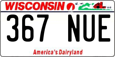 WI license plate 367NUE