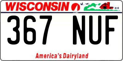 WI license plate 367NUF