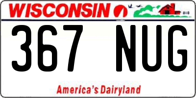 WI license plate 367NUG