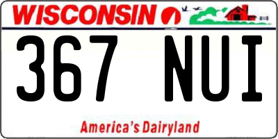 WI license plate 367NUI