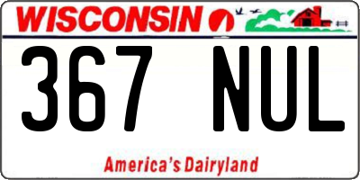 WI license plate 367NUL