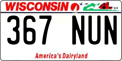 WI license plate 367NUN