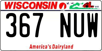 WI license plate 367NUW