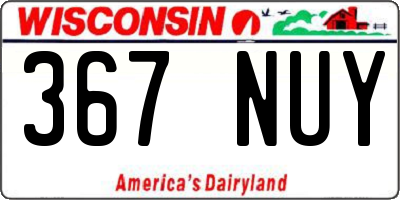 WI license plate 367NUY
