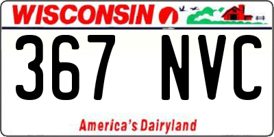 WI license plate 367NVC