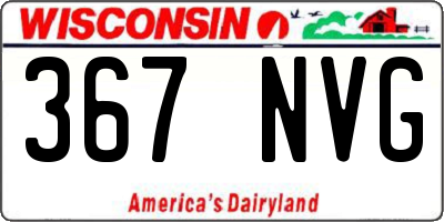 WI license plate 367NVG
