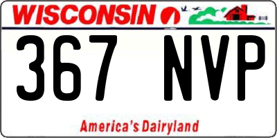 WI license plate 367NVP