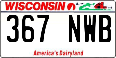 WI license plate 367NWB