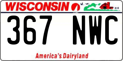 WI license plate 367NWC