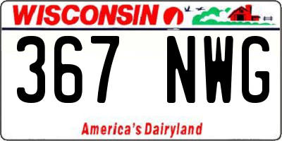 WI license plate 367NWG