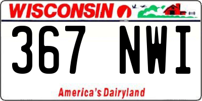WI license plate 367NWI