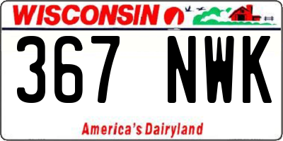 WI license plate 367NWK