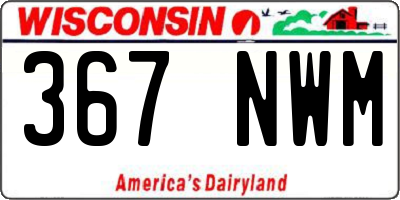 WI license plate 367NWM