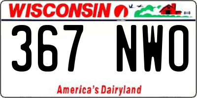 WI license plate 367NWO