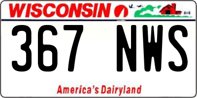 WI license plate 367NWS