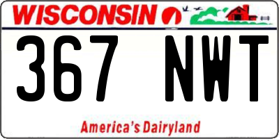 WI license plate 367NWT
