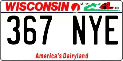 WI license plate 367NYE