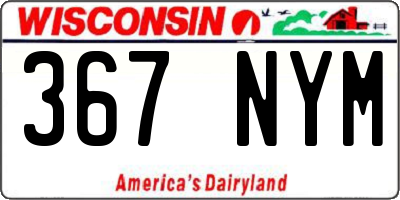WI license plate 367NYM