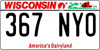 WI license plate 367NYO
