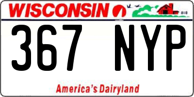 WI license plate 367NYP