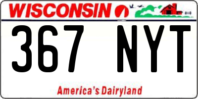 WI license plate 367NYT