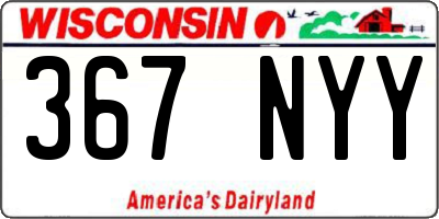 WI license plate 367NYY