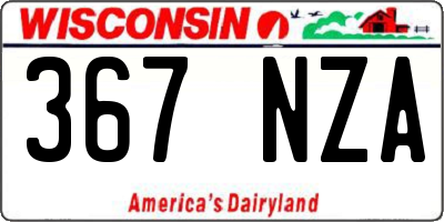WI license plate 367NZA